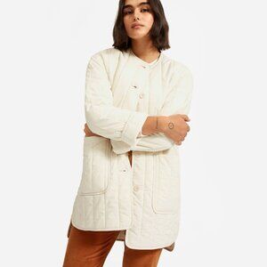 Everlane Cotton Quilted Jacket in Cream